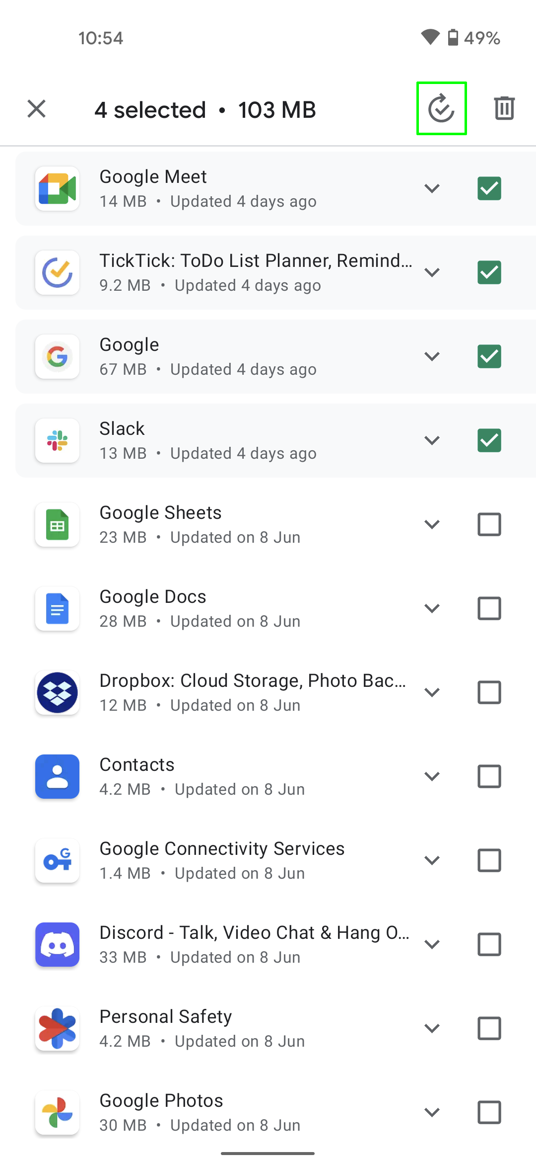 How to update Android apps