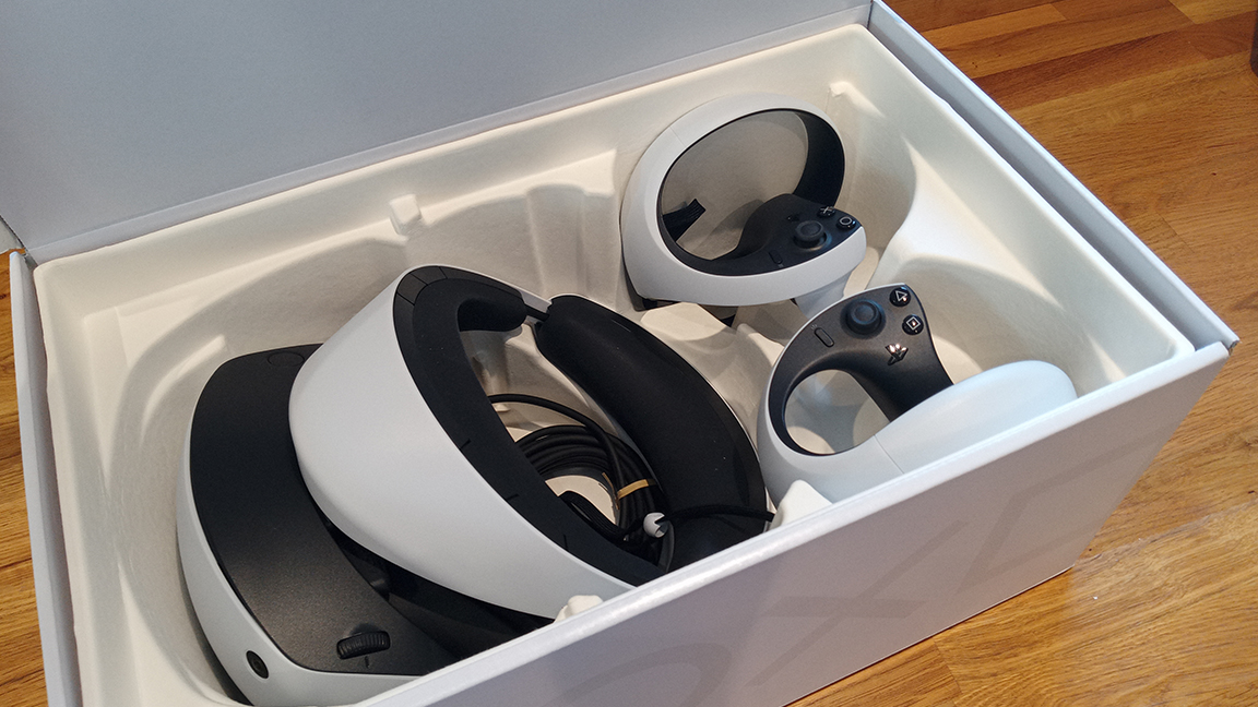 PSVR 2 review; a VR headset in a box