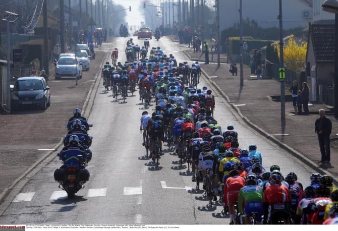 The peloton out on the road