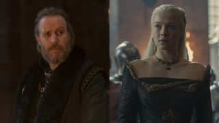 Otto Hightower cropped with Rhaenyra Targaryen in House of the Dragon