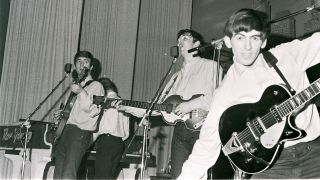 The Beatles, live onstage circa May 1962 at the Star-Club in Hamburg, Germany.