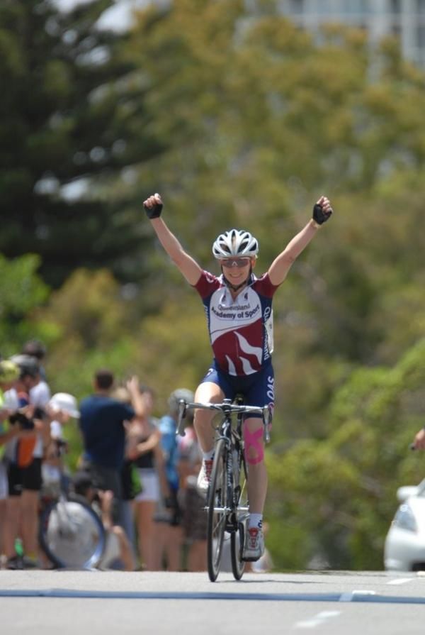 Ruth Corsett claims a solo victory in the women's race.