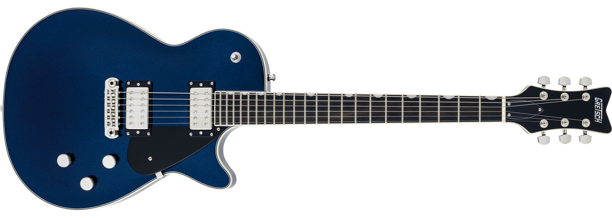 The Gretsch Electromatic Premier Jet reinvents the classic singlecut. Yes, there is the chambered body as before but with a compound radius fingerboard, Twin Six pickups, and contemporary touches such as Luminlay side-markers it is very much a modern update.