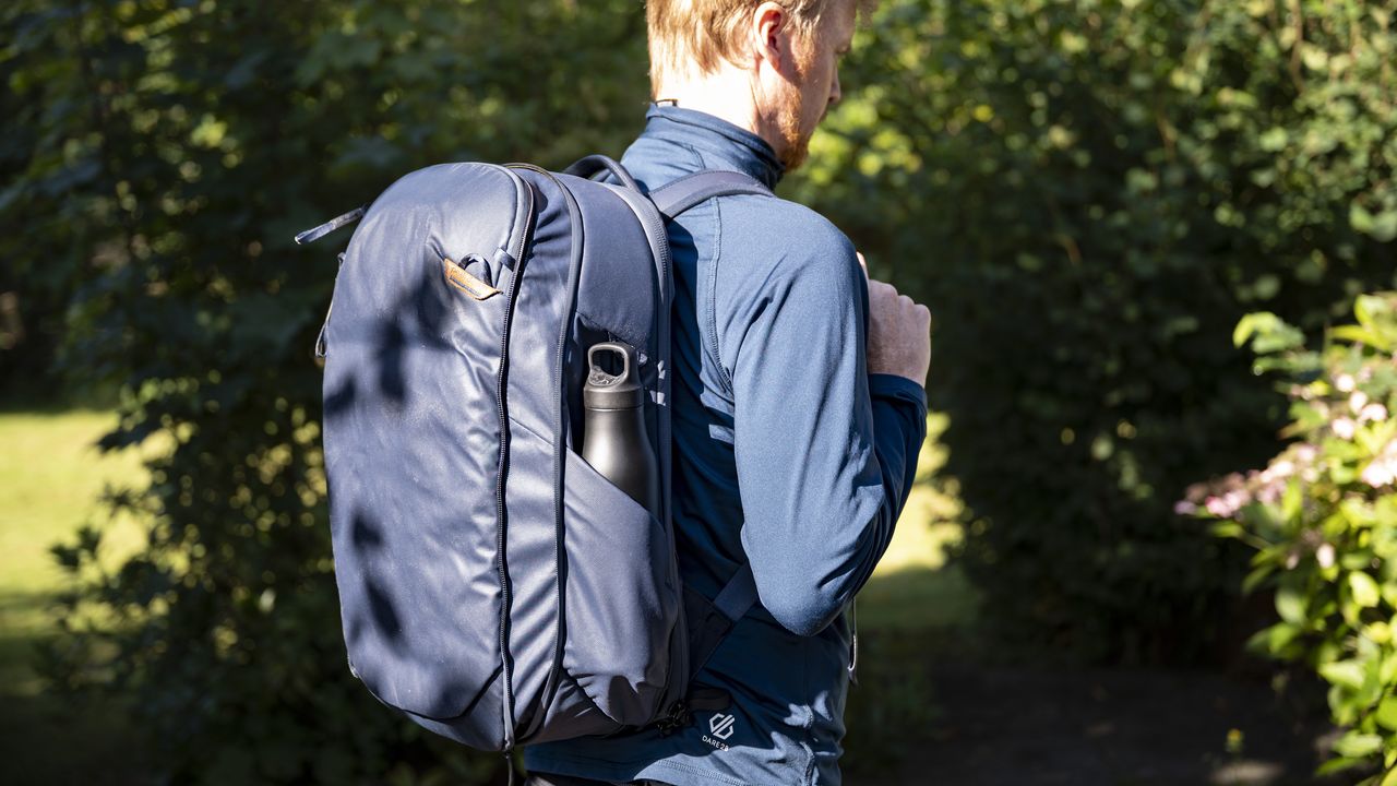 Peak Design Traveller Backpack worn by photographer