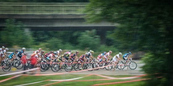 The start of the elite men's cross country race
