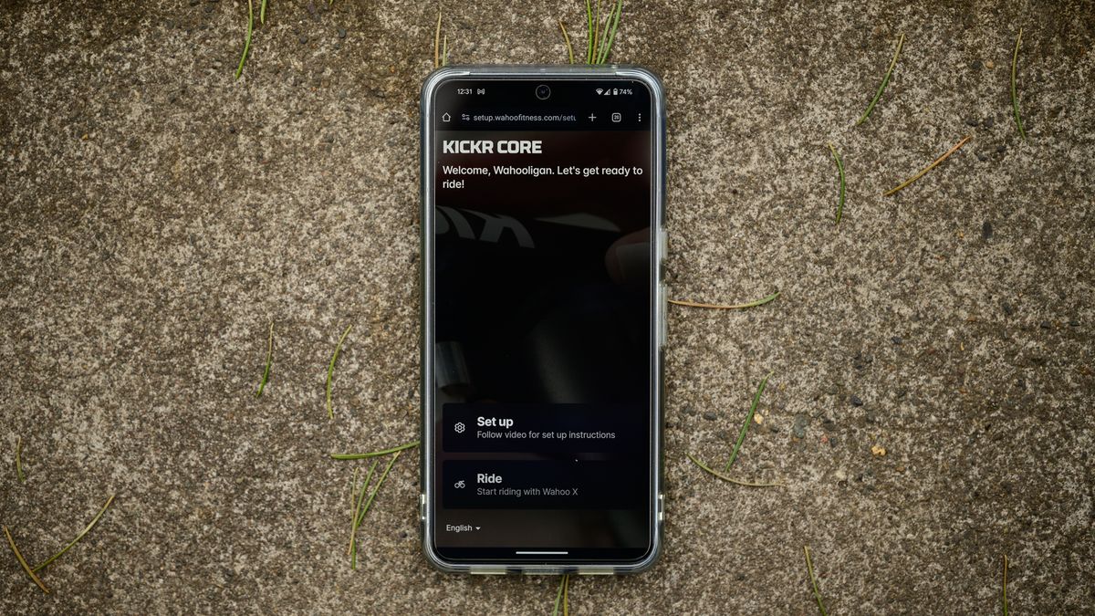 Wahoo Kickr Core Zwift One welcome screen