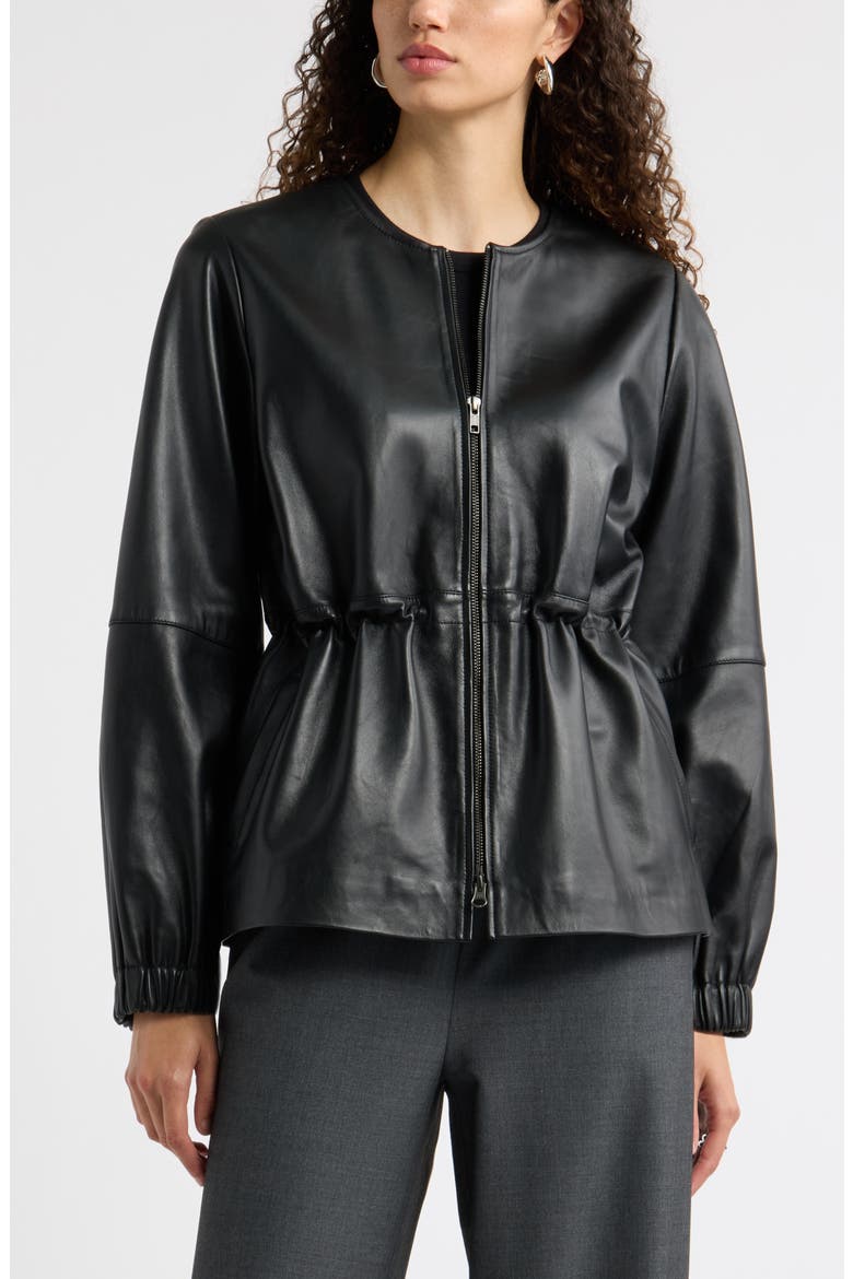 Cinch Waist Leather Jacket