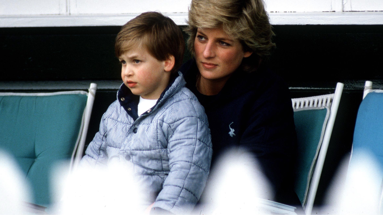 Princess Diana With Prince William Sitting On Her Lap At Polo