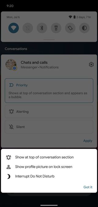 Conversation Notifications in Android 11