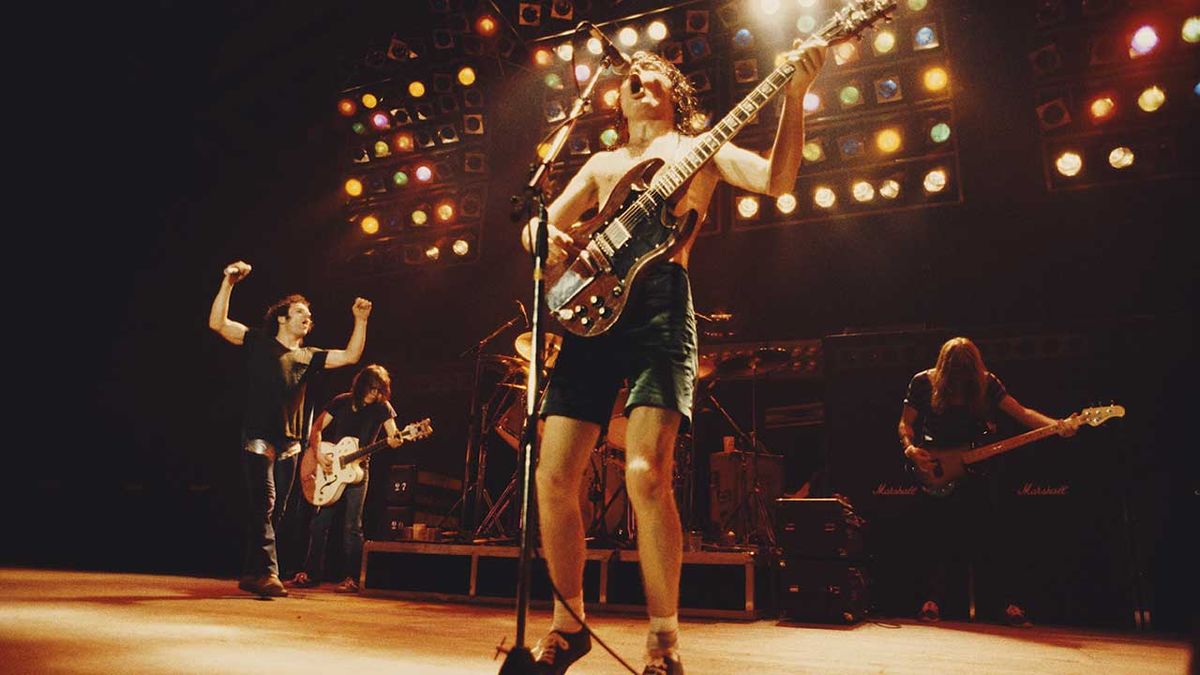 AC/DC onstage in London in 1980