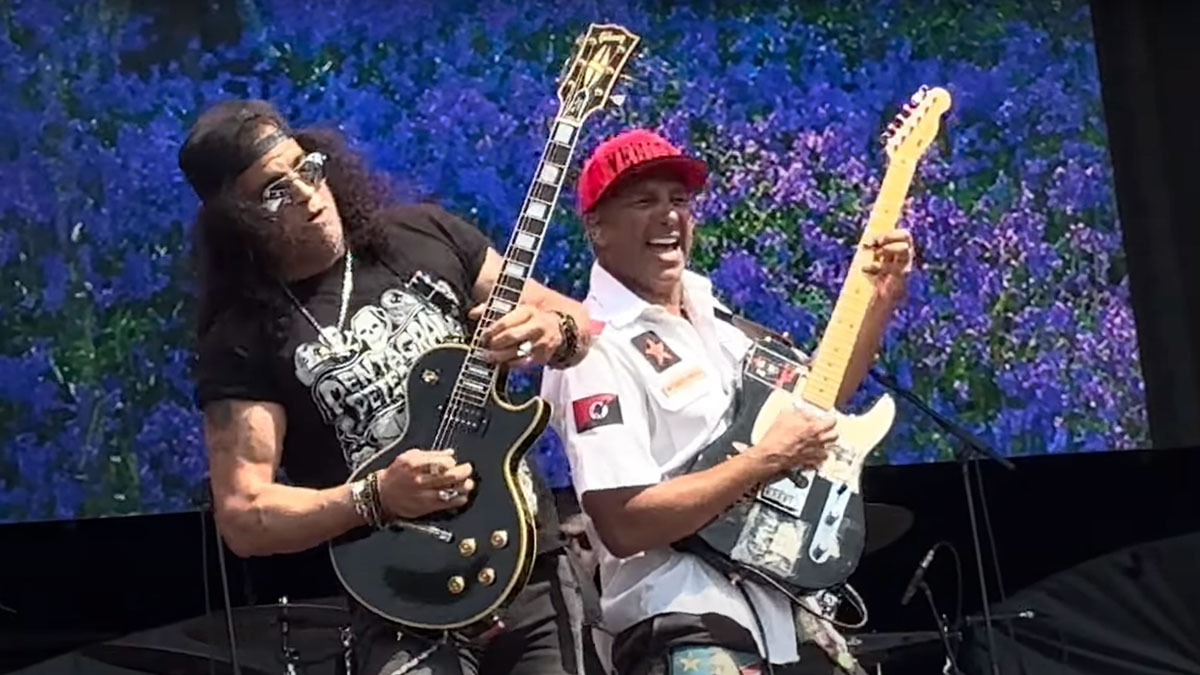 Guitarists Tom Morello and Slash Battle It Out as They Flash Into Their  'Guitar Hero' Selves on 'Interstate 80