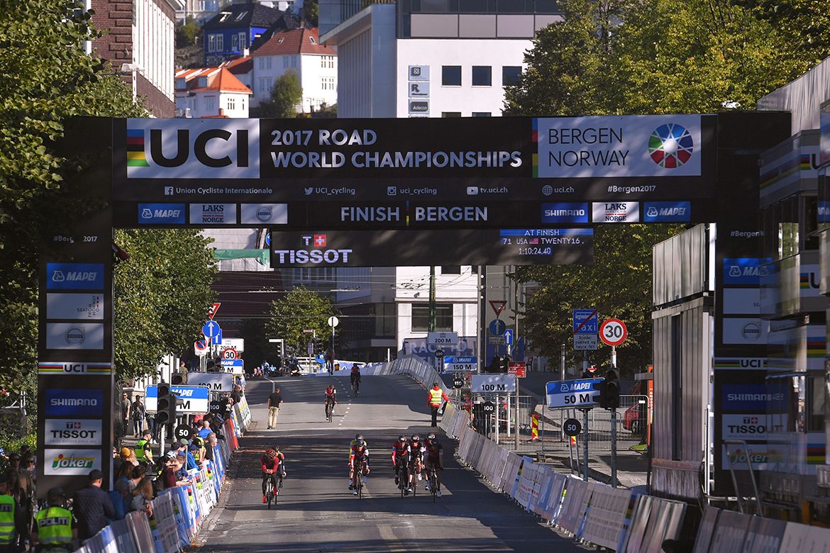 BMC amid a recon ride of the Bergen Worlds TTT course