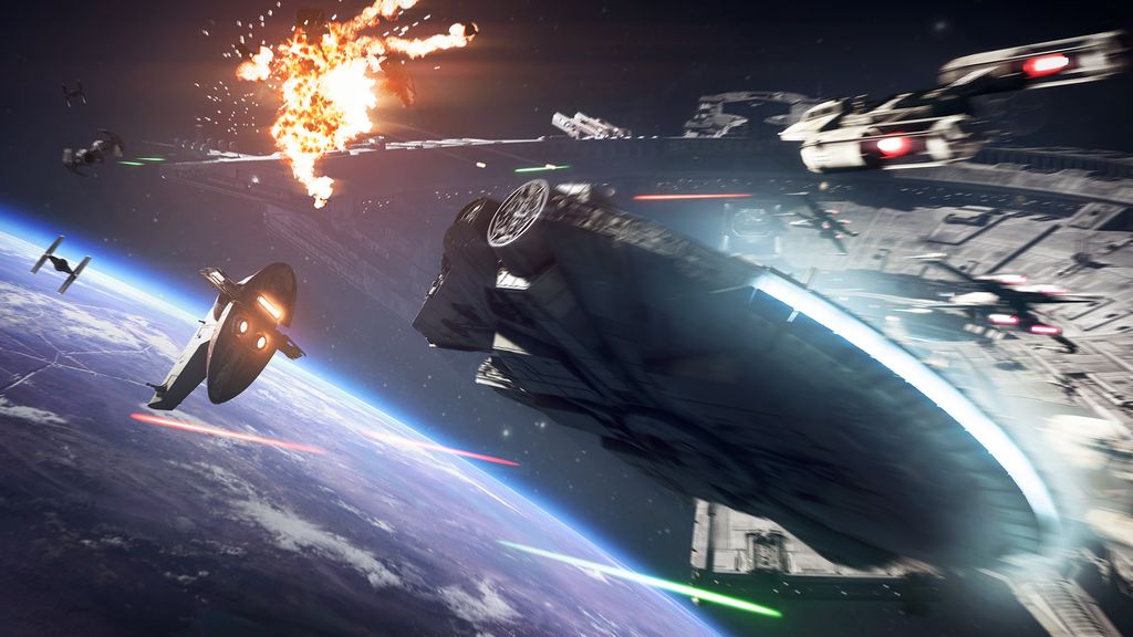 Star Wars Battlefront 2 screenshot in space.