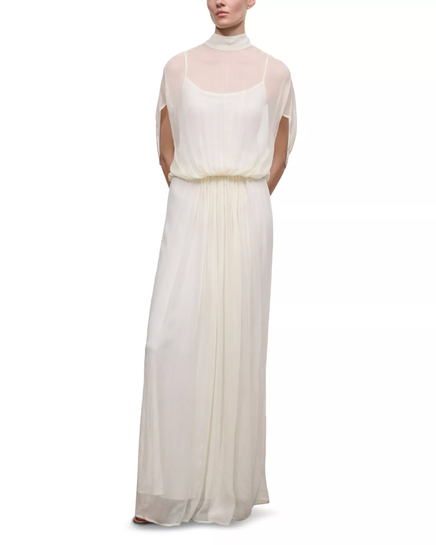 Staud, Vivianna Sheer Overlay Layered Maxi Dress
