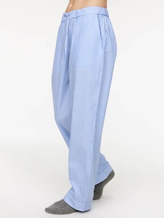 Poplin Pyjama Trousers - Blue/white - Arket Gb