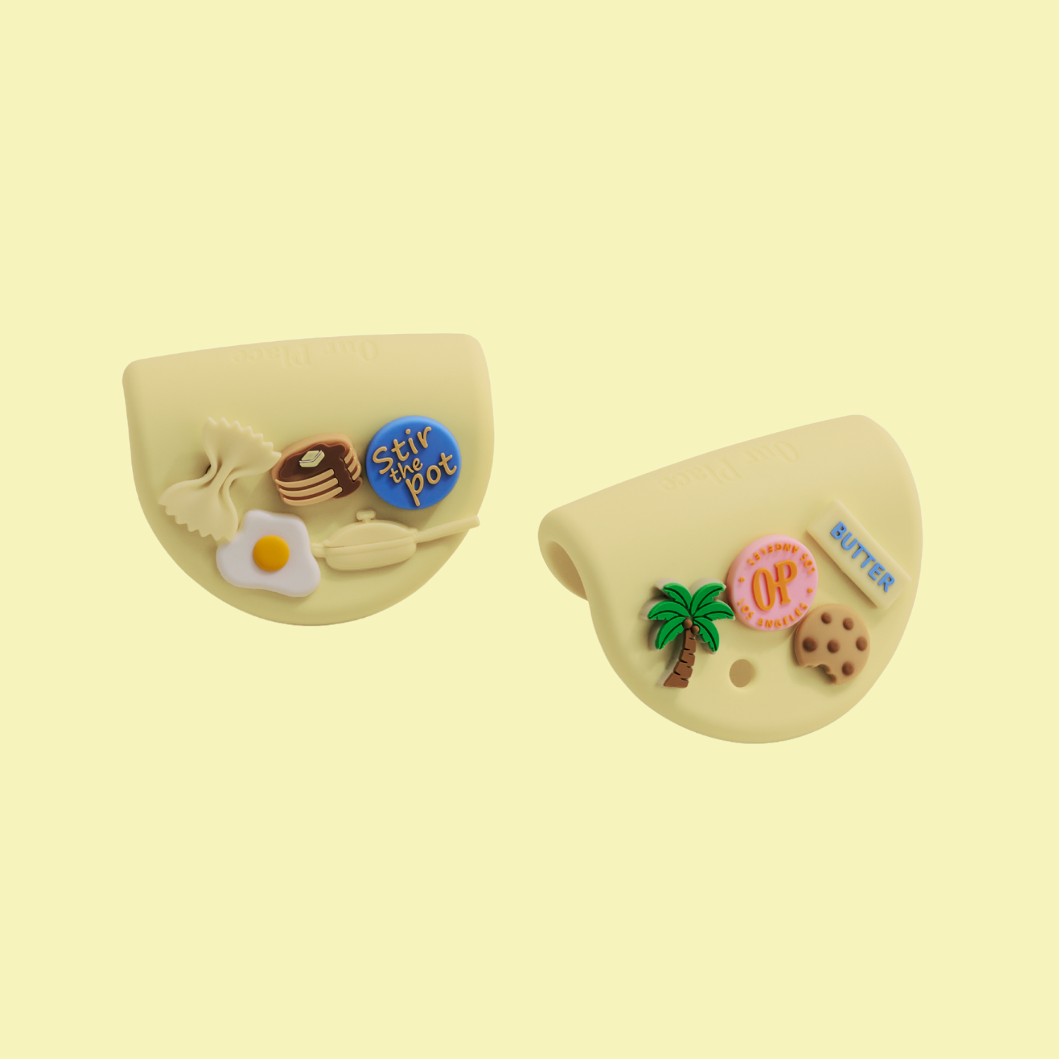 A pair of hot grips with Crocs Jibbitz