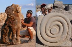 Statues that once guarded the "gate to hell" in Turkey