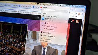 Showing access to AirPods controls on Mac desktop