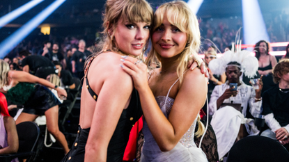 Taylor Swift and Sabrina Carpenter attend the 2023 Video Music Awards at Prudential Center on September 12, 2023 in Newark, New Jersey