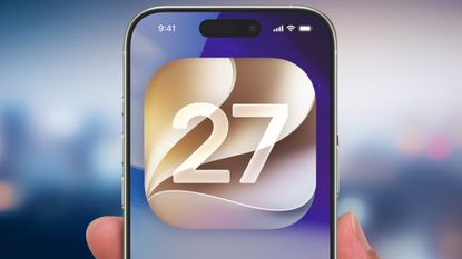 iOS 27 logo on iPhone
