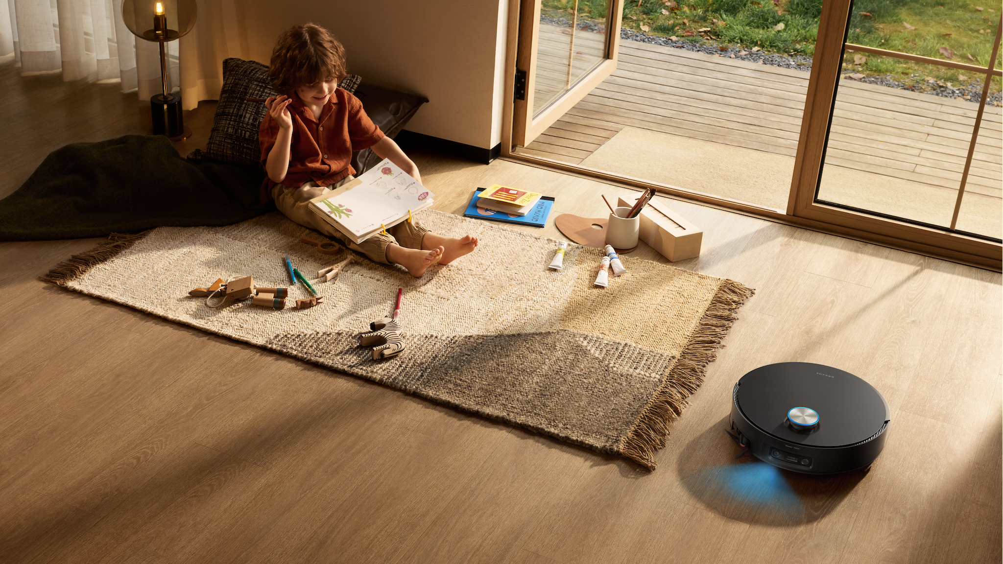 Promotional image showing the Dreame X60 Pro Ultra Complete in action