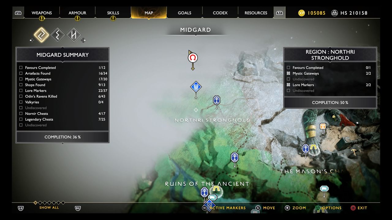 God of War treasure map locations