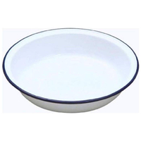 Traditional Circular Round 24cm Falcon White Enamel Pie Dish - View at Amazon