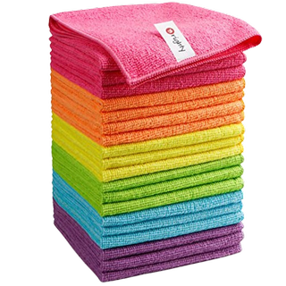 Stack of multicoloured Orighty microfibre cloths