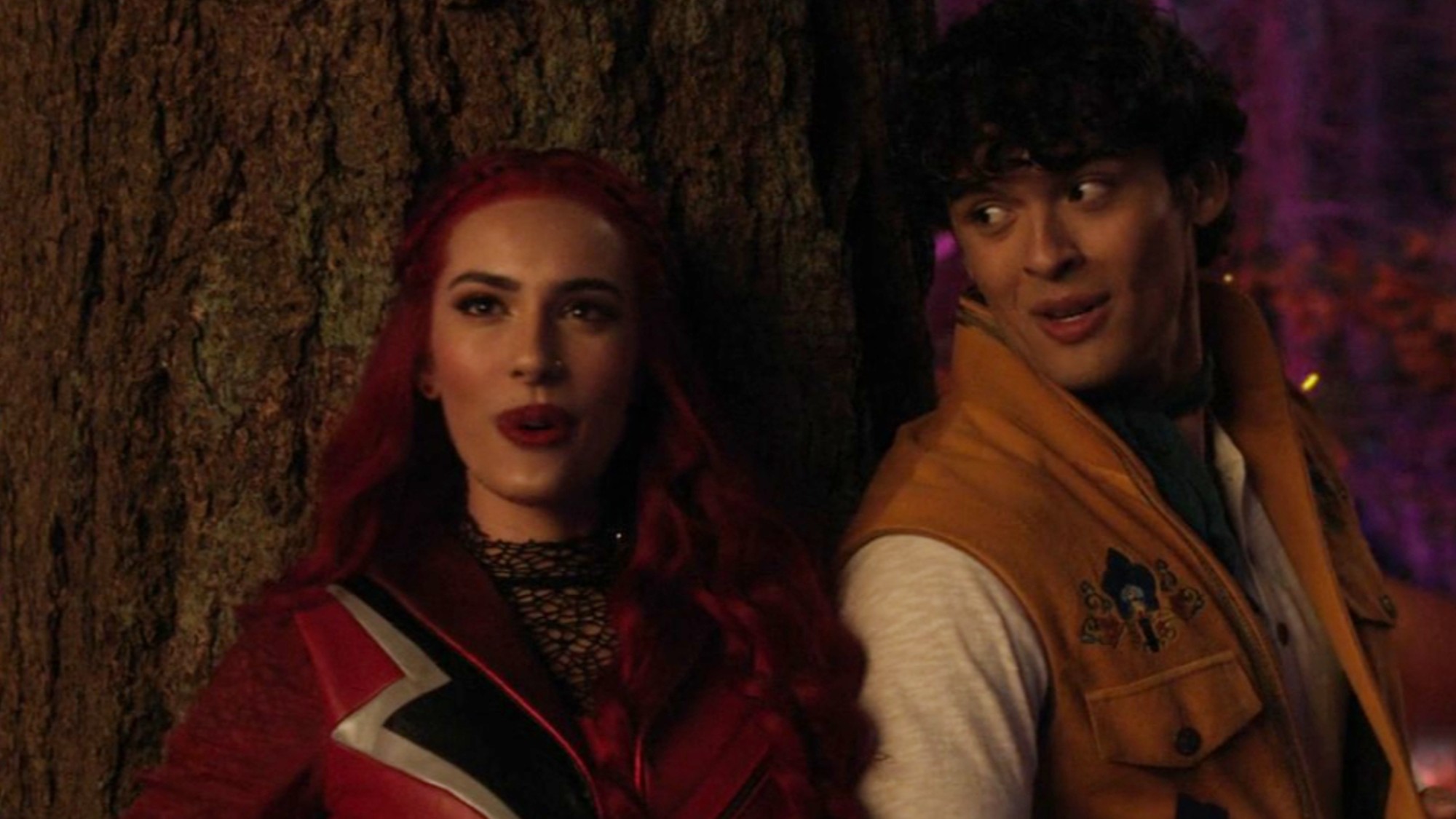 Alexandro Byrd looking at Kylie Cantrall in Descendants: Wicked Wonderland.