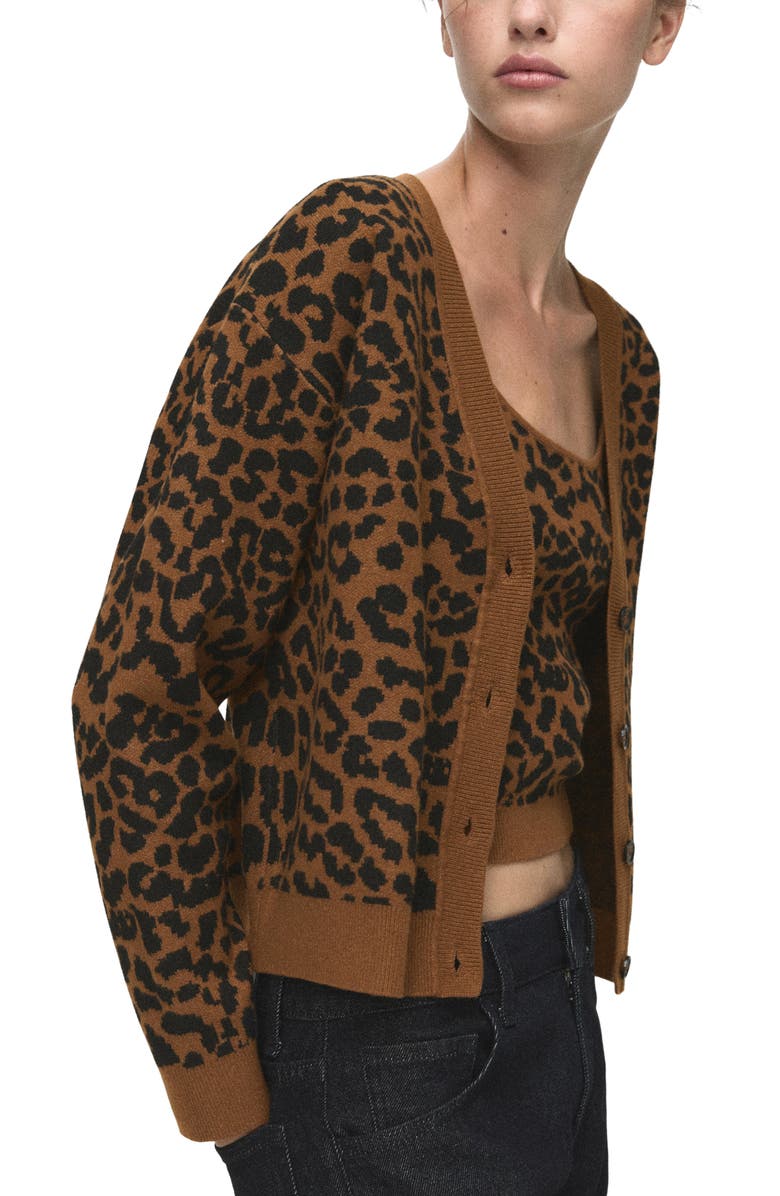 Leopard Jacquard Cardigan