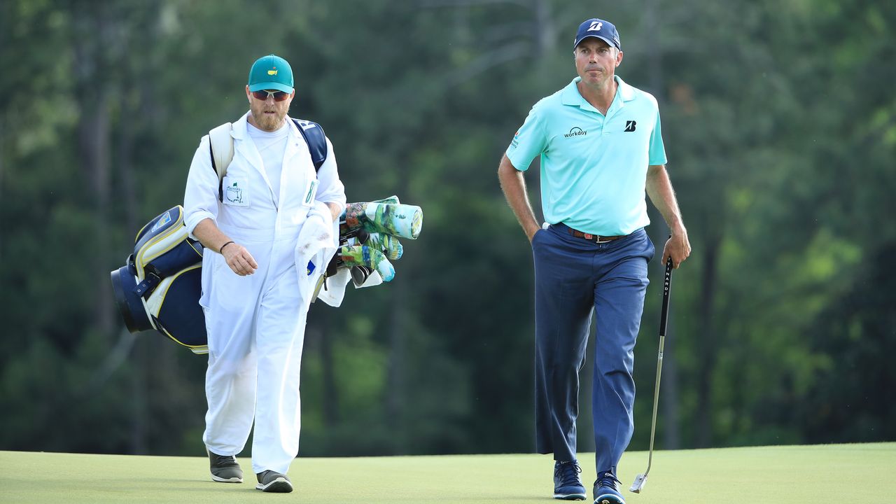 Matt Kuchar and former caddie John Wood at the Masters