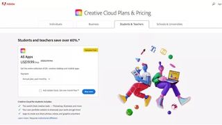 Adobe Creative Cloud's student pricing plan