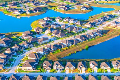 A large housing development near the suburban community of Arcola Texas located about twenty miles south of downtown Houston