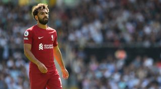 Mohamed Salah of Liverpool during the Premier League match between Fulham FC and Liverpool FC at Craven Cottage on August 06, 2022 in London, England
