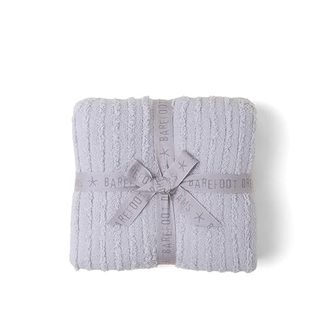 Barefoot Dreams Cozychic Angular Rib Blanket, Oyster, Os