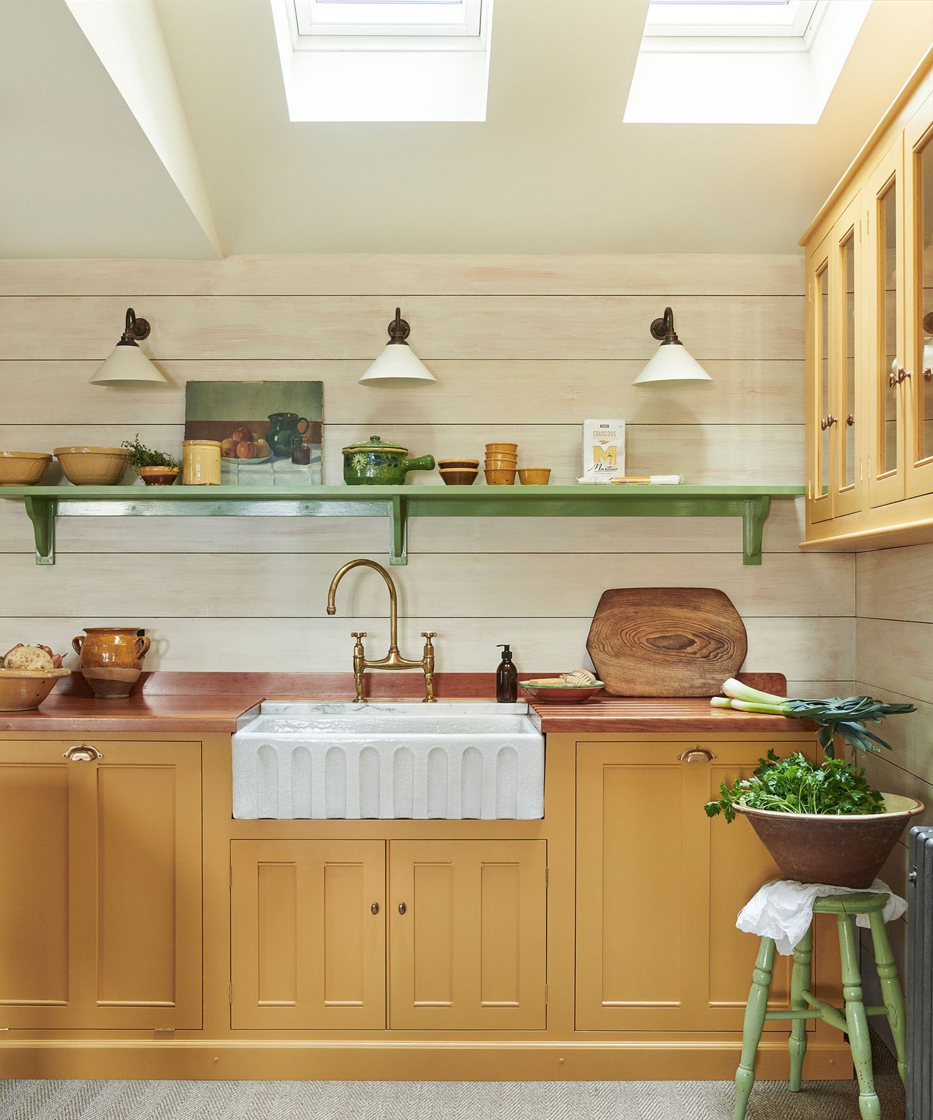 Yellow Kitchen with Wood
