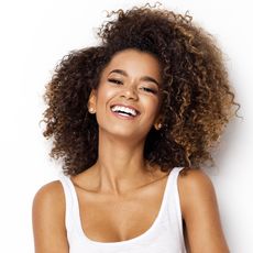 woman with healthy curly hair