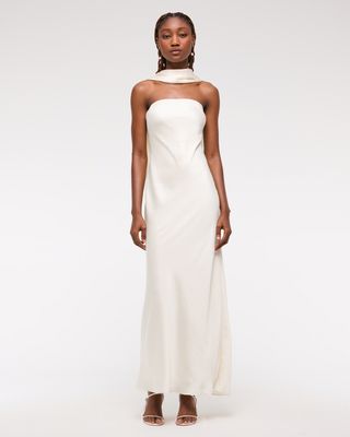 The A&f Julia Slip Strapless Scarf Maxi Dress