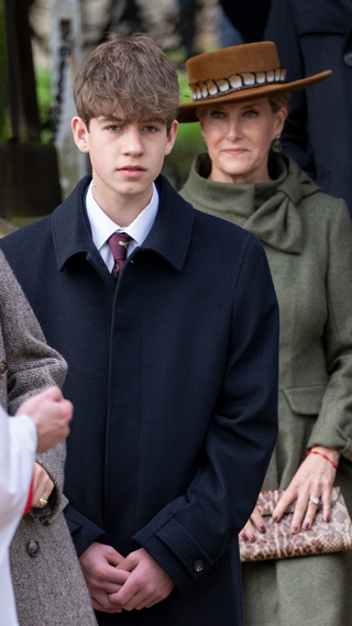 Sophie, Duchess of Edinburgh and James, Earl of Wessex attend the Christmas Day service at St Mary Magdalene Church on December 25, 2023 in Sandringham, Norfolk