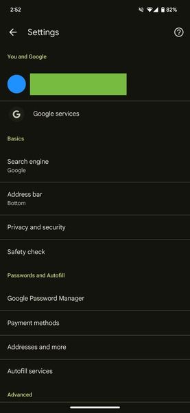 Chrome 135 bottom address bar option