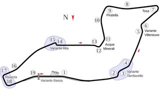 Map of the Imola Circuit which is the venue for the Emilia Romagna Grand Prix