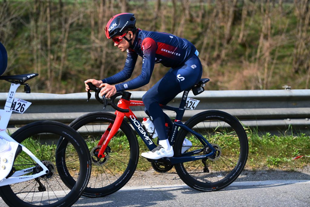 SANREMO ITALY MARCH 19 Thomas Pidcock of United Kingdom and Team INEOS Grenadiers competes during the 113th MilanoSanremo 2022 a 293km one day race from Milano to Sanremo MilanoSanremo on March 19 2022 in Sanremo Italy Photo by Tim de WaeleGetty Images