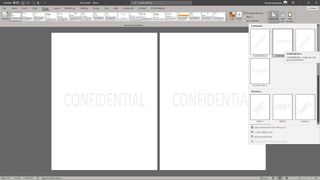screenshot showing how to insert a watermark template in Word