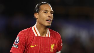 Virgil van Dijk of Liverpool on the pitch ahead of the Liverpool vs Bologna live stream in the Champions League 2024/25