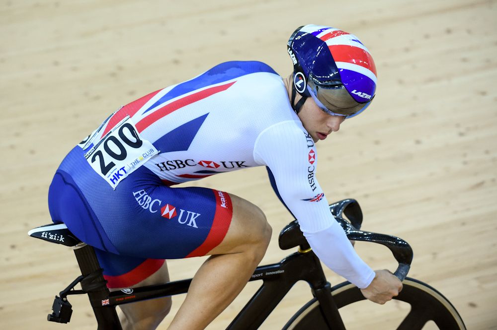 Britains Ryan Owens competes in the Men's Sprint Finals at the 2017 Track Cycling World Championships in Hong Kong