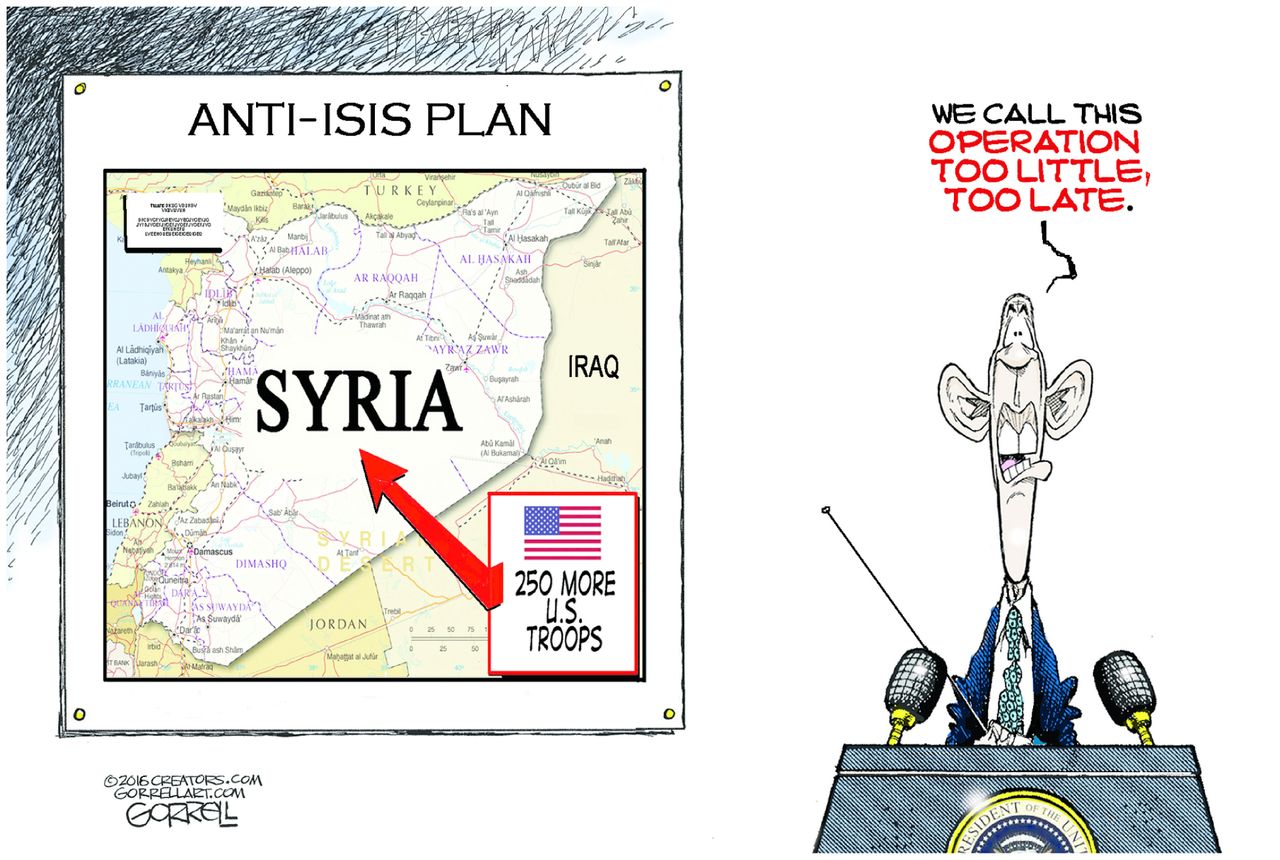 Obama Cartoon U.S. Syria 2016