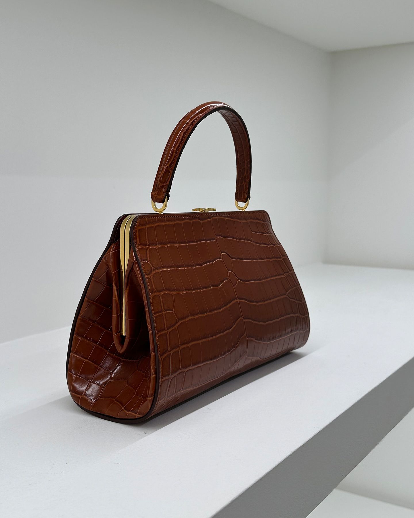 Celine Antoinette Bag sitting on a white shelf.