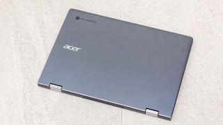 Acer Chromebook Spin 714 on desk, lid closed
