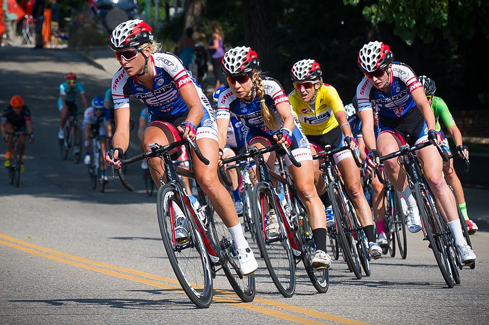 Twenty-16 cycling team keeps things in check by riding at the front and protecting their GC leader, Kristin Armstrong (Twenty-16)