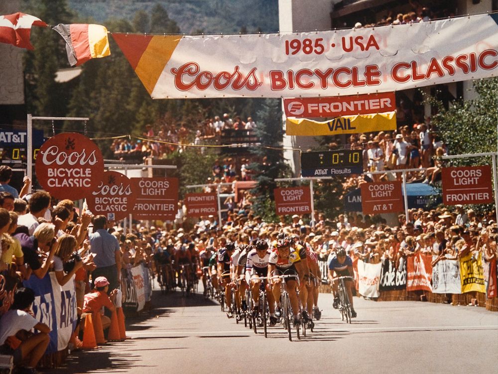 Bernard Hinault racing in Vail during the Coors Classic